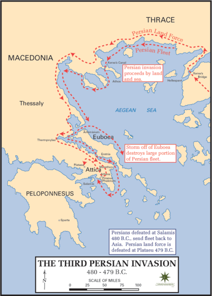 Battle of Platae - Persian Invasion Routes (480 BCE)